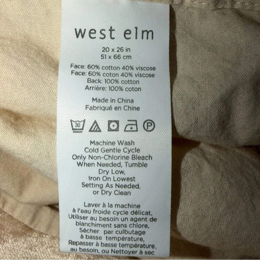 West Elm 2 Velvet Champagne/Gold Tone Pillow Sham Covers